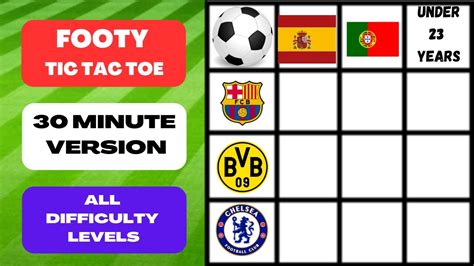 Soccer tic tac toe. Things To Know About Soccer tic tac toe. 
